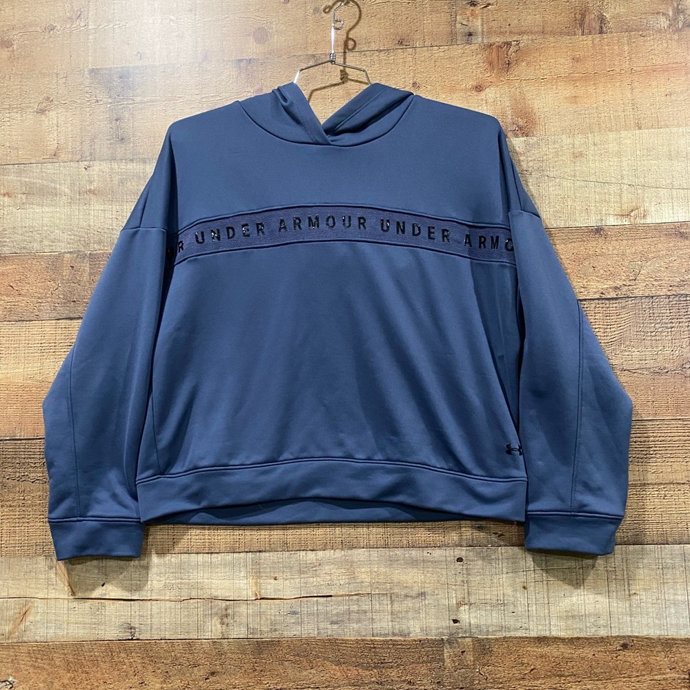 Under Armour Cropped Ladies Blue Hoodie Size Medium